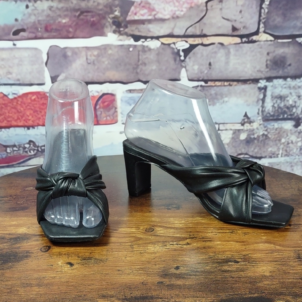 Banana Republic "Twisted Knot" Faux Leather Slip-on Heels